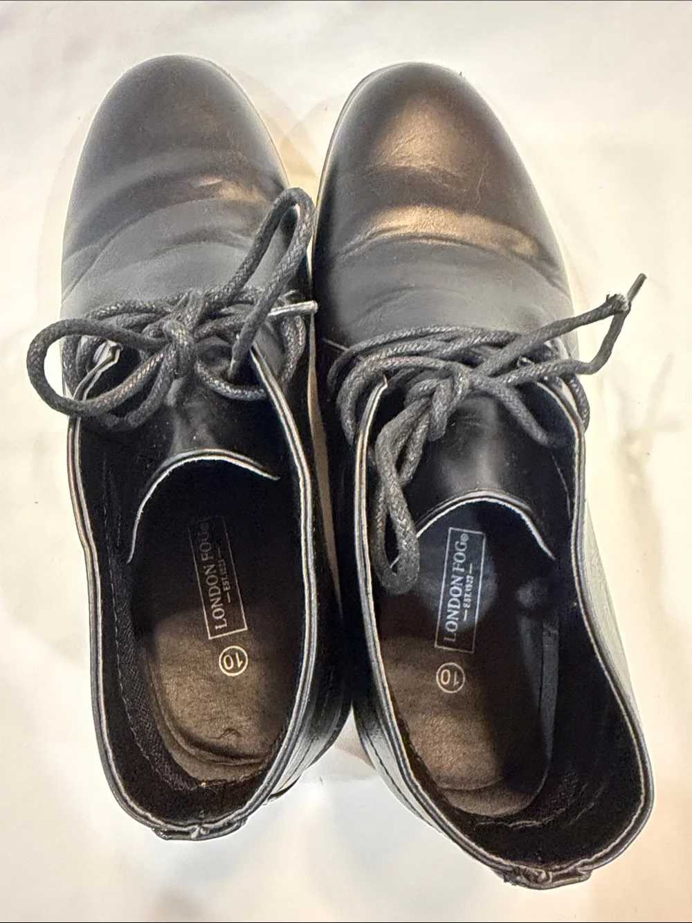 London Fog Men's Black Leather Chukka Boots - Lace-Up